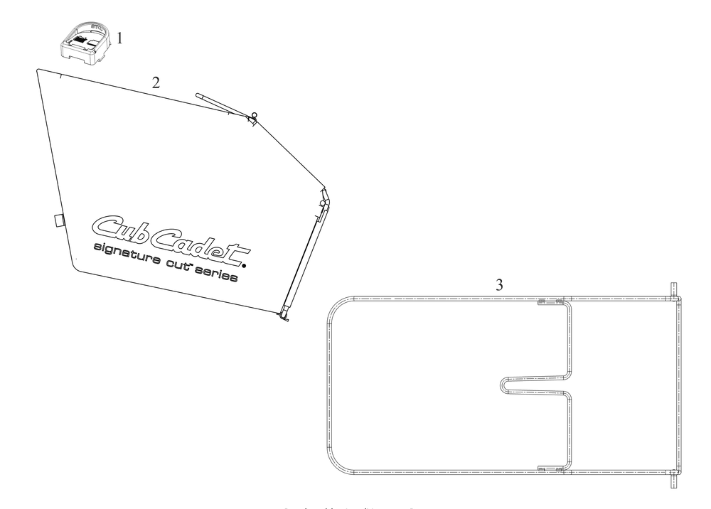Grassbag Diagram and Parts List for SC900 (12ABR2MM710)(2021) Cub Cadet Lawn Mower